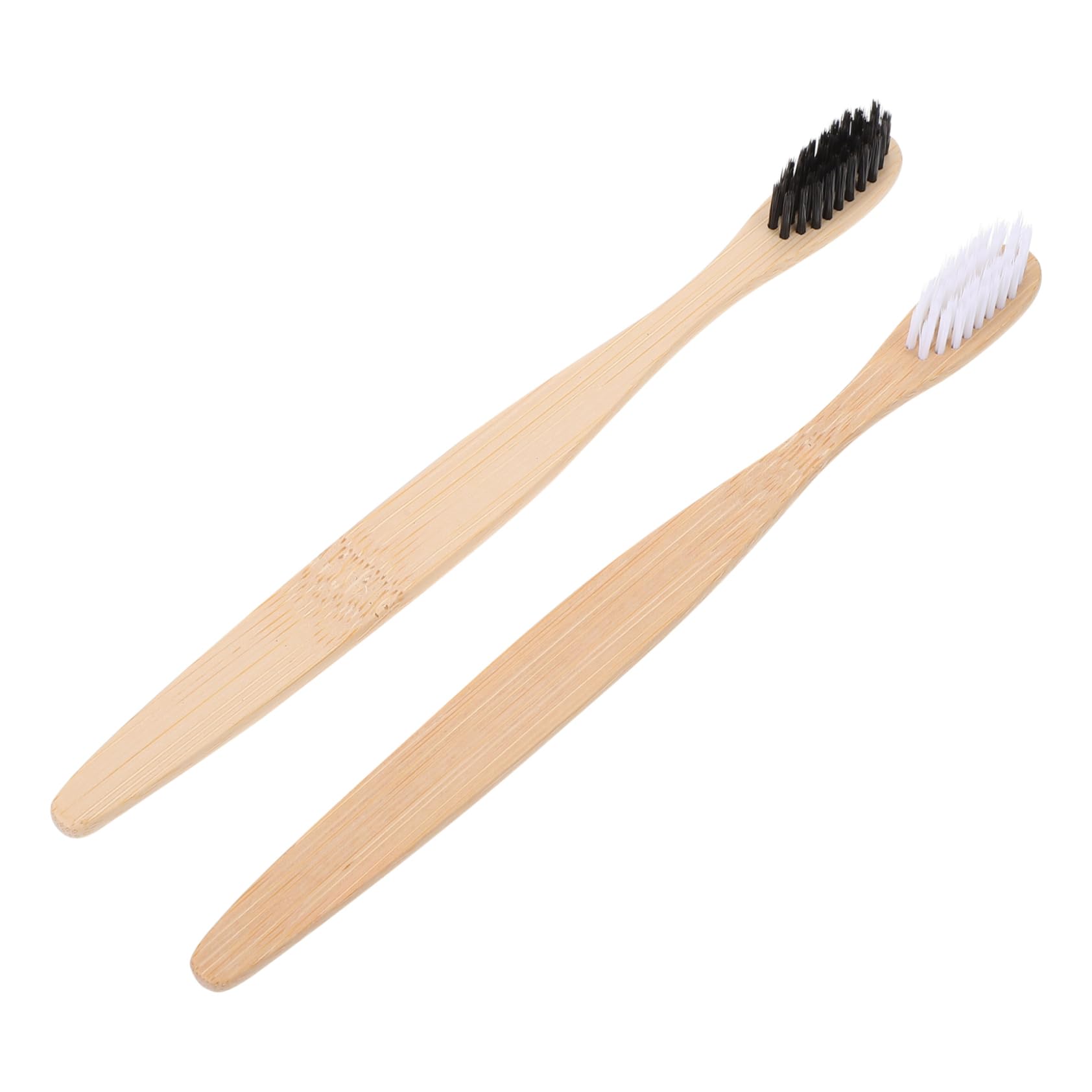 2pcs Flexible Bristles Bamboo Toothbrush Soft Travel for Adults Oral Care