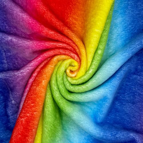 Tissu polaire super doux arc-en-ciel ombre 10m pour couture de plaid
