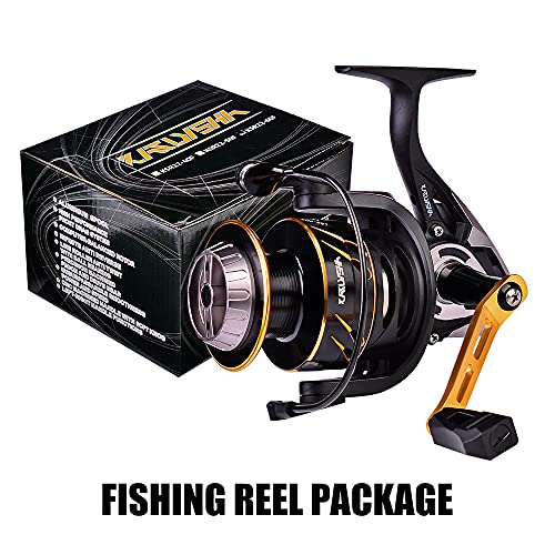 Katuysha Spinning Fishing Reels - Fishing Reel Carbon Fiber Drag Aluminum Spool Saltwater Carp Fishing Spinning Reel - Black 2000 #TOP5