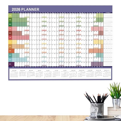 Njidher 2026 Wall Calendar | Large Format 74 x 51 cm for Office and Home, Wall for Office, Reading Health, Mental Health, Study, School Tasks, Home, Holiday, Party, Birthday