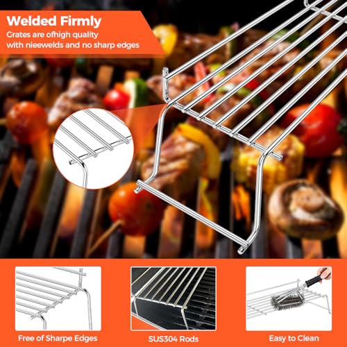 Image of QuliMetal 304 Stainless Steel Warming Rack for Weber Genesis 300 Series(2007-2016), Genesis E310, E320, E330, S310, S320, S330, Replacement for Weber 65054, 81323, 62749