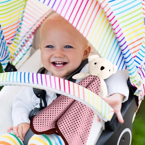 Image of The Safer Baby Lovey | Breathable & Soft Security Blanket | Soft Blanket with Holes for Easy Breathing | Gender Neutral Snuggle Toy | Baby Gift for Newborns | Stuffed Plush Animal - 16x16 Inch (Pink)