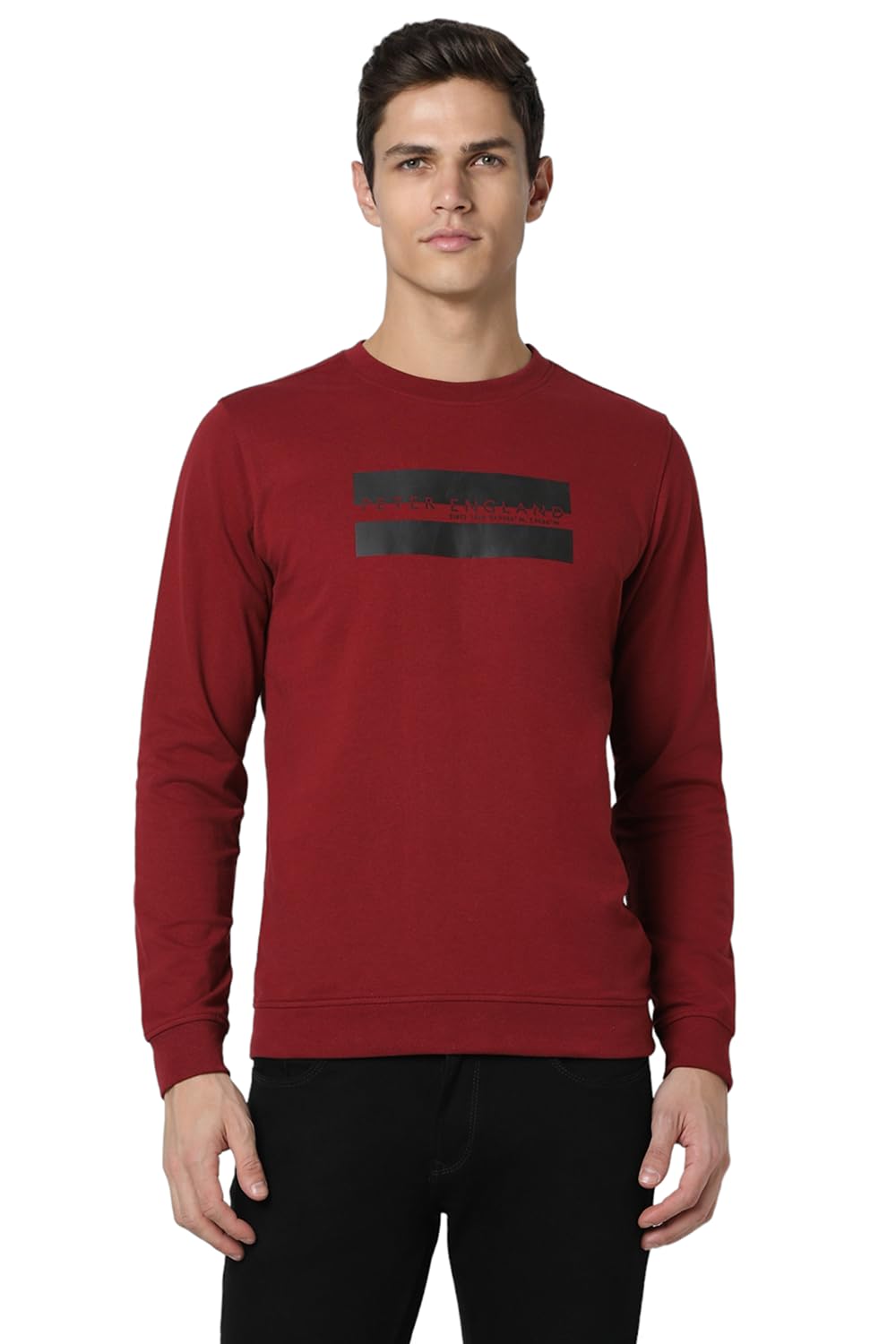 Peter England Polycotton Men Asymmetric Neck Sweatshirt-picture-45