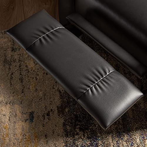Clickdecor Recliner Chair Living Room Upholstered Armchair For Modern Home Theater Lounge Seating, Bonded Leather Black #TOP5