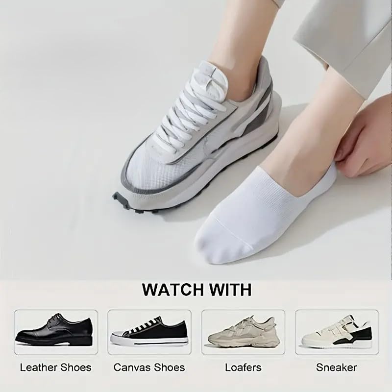 Image of 5 Pairs Solid Cotton Loafer Socks No-Show Socks for Men & Women, Multicolor, Pack of 5, Free Size