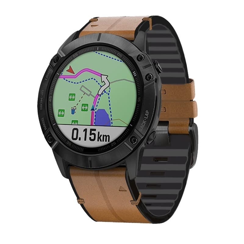 Correa Quickfit 22 mm compatible con Garmin Fenix 5 Plus pulsera cuero silicona Forerunner 945 3