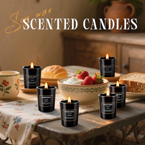 Image of 12 Pack Scented Black Candles Gift Set for Dad, Soy Wax Aromatherapy Candles for Home, 12 Masculine Fragrances, Gift from Daughter /Son for June Holiday, Stress Relief & Relaxation for Men