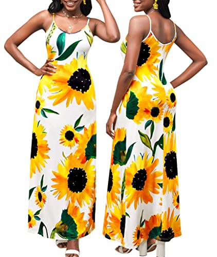 Image of SheKiss 2026 Women's Casual Summer Floral Long Maxi Dresses Floor Length Sleeveless Plus Size Sundresses