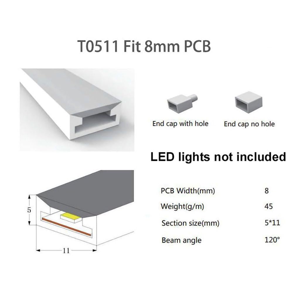 LED Neon Flex Tube Silikon Wasserdichter Lichtstreifen – 1 Stück(White-0511-2m)