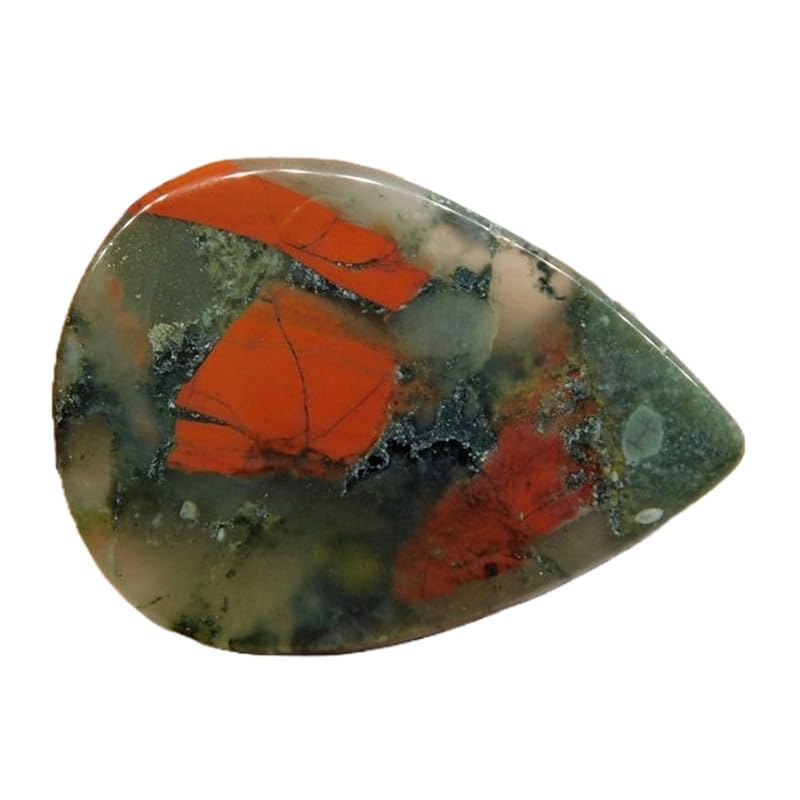 Jaspe rouge naturel en poire 43x31mm pour création de cabochon et bijoux DIY
