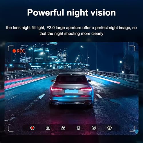 1080P 3 Channel Dash Cam, Wi-Fi DashCam, 1080P Front and Rear Inside, 2’’ Display Mini Car Camera, HDR Night Vision, Loop Recording, G-Sensor, 24H Parking Mode, 170°Wide Angle (Black) - image 5