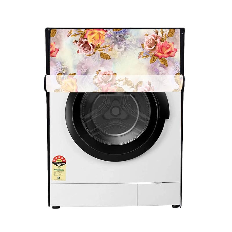Image of PVC Fully Automatic Front Load Washing Machine Cover Compatible For IFB 7 Kg, 7.5 Kg, 8 Kg, 8.5 Kg, 9 Kg Dimension 62 D X 64 W X 86 H Centimeters, Gold.