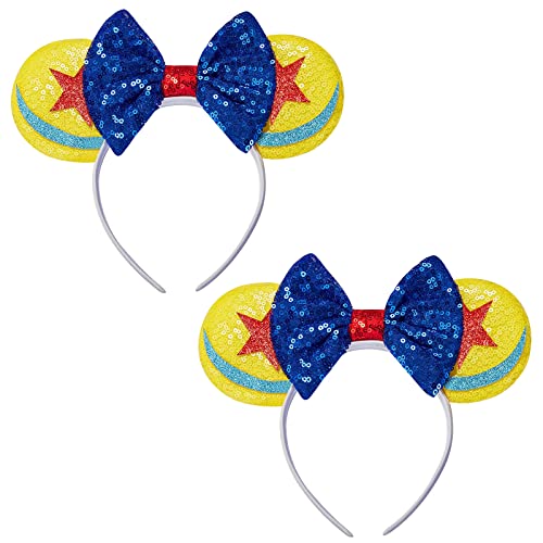 Image of FANYITY Mouse Costume Ears,2 Pcs Mouse Ears Headbands for Girls & Women Party,Size Free (Stars 2)