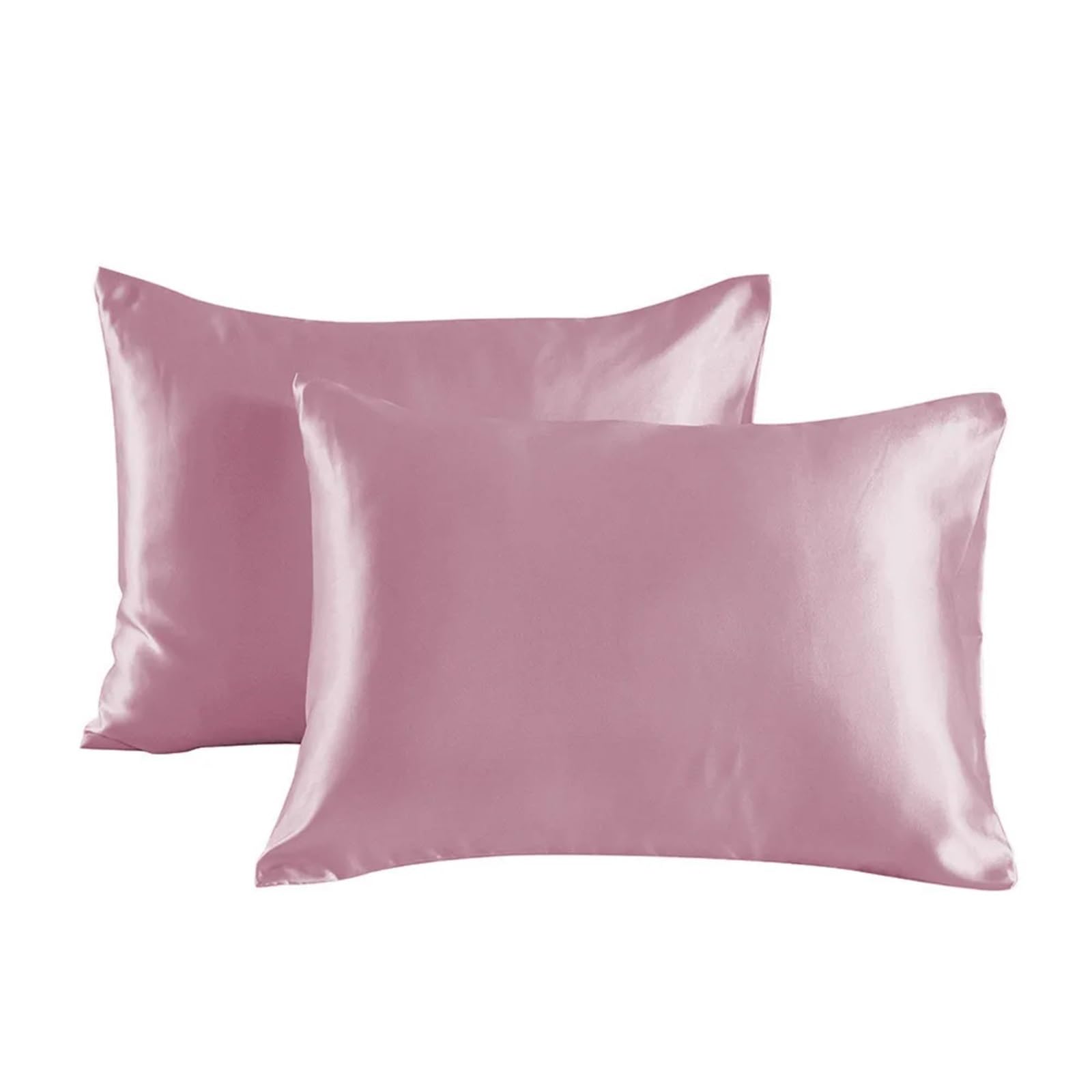 SHBHWS 2pc Satin Pillowcase - Silky Pillow Cases For Hair And Skin With Envelope Closure For Living Room Sofa(Pink,20x26 IN)