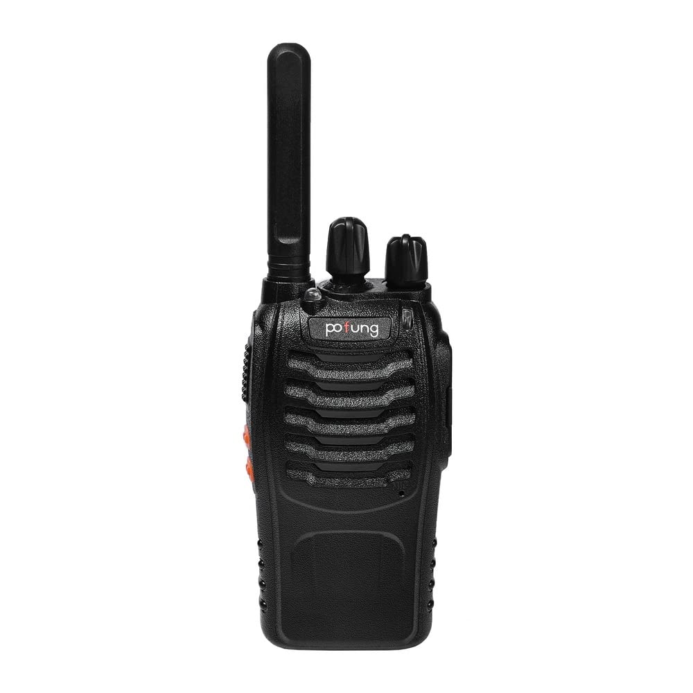 Talkie Walkie PT88E PMR446 sans Licence 16 Canaux, Rechargeable avec Chargeur USB, Lampe de Poche LED, Talkie Walkie Professionnel avec Oreillette pour la Famille, l'école (2pcs, Noir)