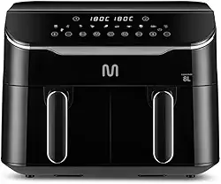 Fritadeira Elétrica sem óleo Air Fryer 8L 1800W 220V com 2 Gavetas de 4L Cada Multi - GO220