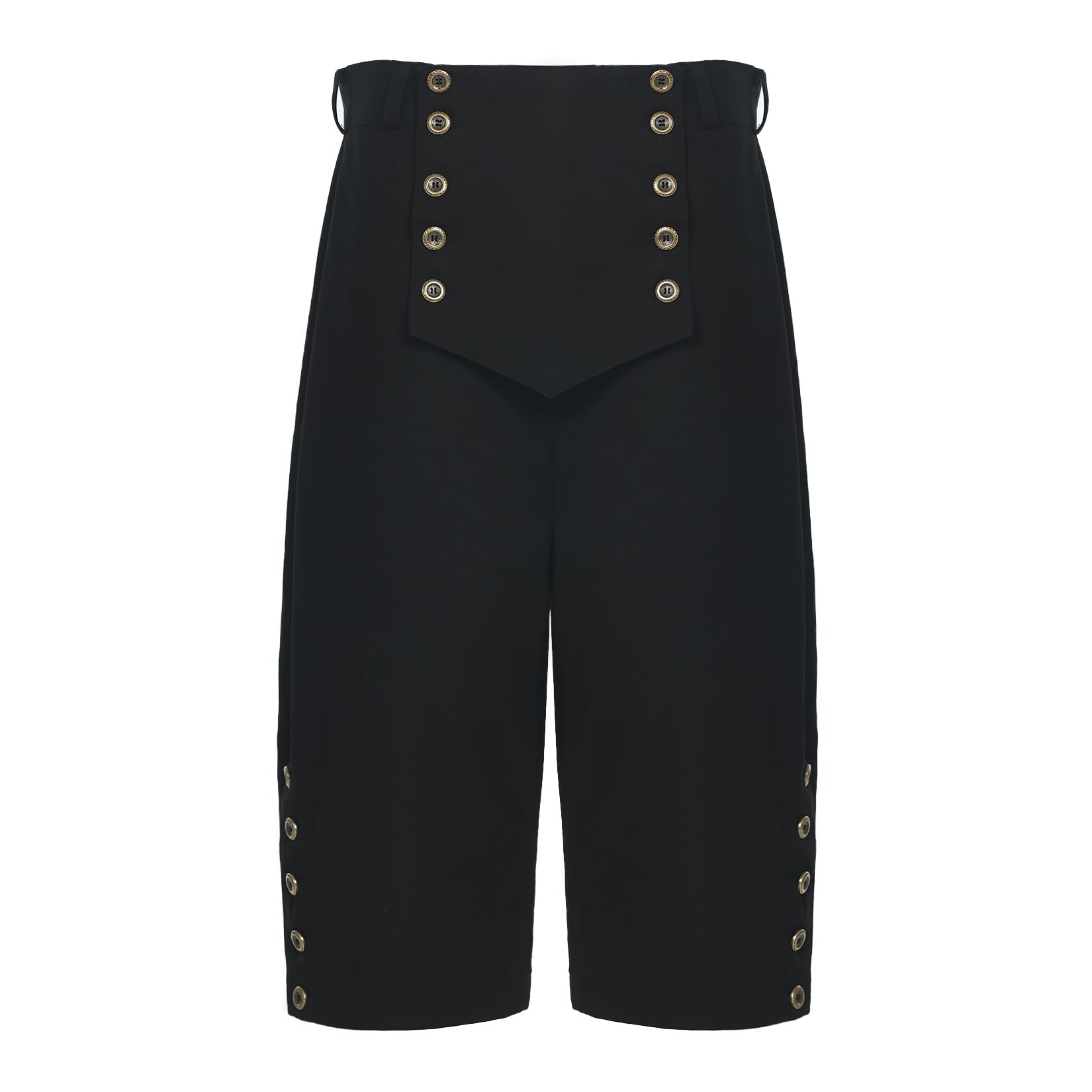 BPURB Men's Steampunk Vintage Knee Breeches Victorian Gothic Pants Medieval Pirate Costume Summer Shorts