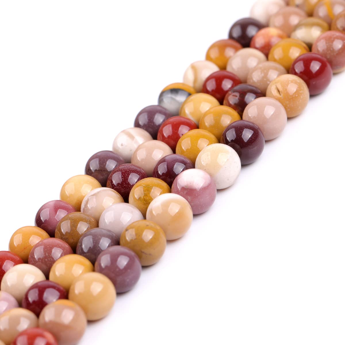 GEM-Inside Natural 8mm Mookaite Jasper Round Gemstone Semi Precious Loose Beads for Jewellery Making 15'' - Image 2