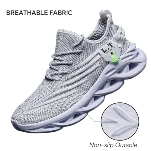 Image of Mens Running Shoes Gym Slip on Sneakers Non Slip Walking Tennis Sports Work Athletic Workout Casual Lightweight Breathable Fashion