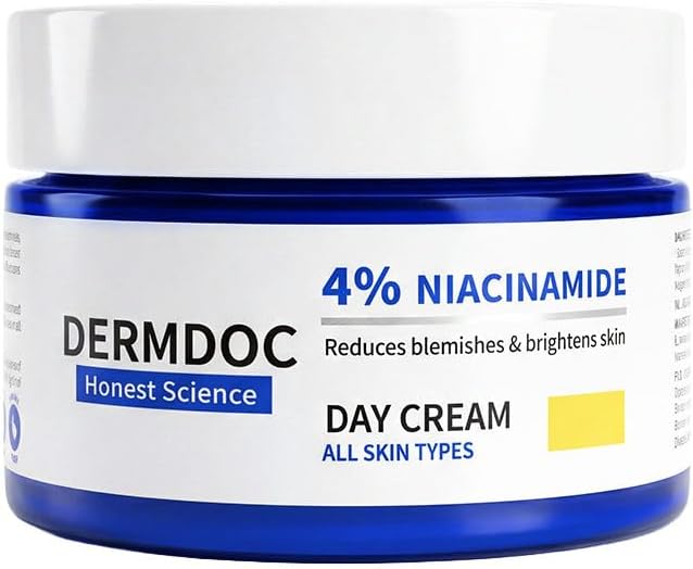 DERMDOC 4% Niacinamide Face Cream (50 gm) for Skin Brightening | Skin Brightening Face Cream I Day Cream I Niacinamide Brightening Cream I Glowing Skin I Improves Skin Texture