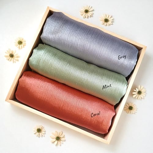 Image of Premium Muna Satin Hijab | Pack of 3 | 200 cm x 70 cm | Elegant Choice for All Occasions - Parties, Weddings & Festivals |