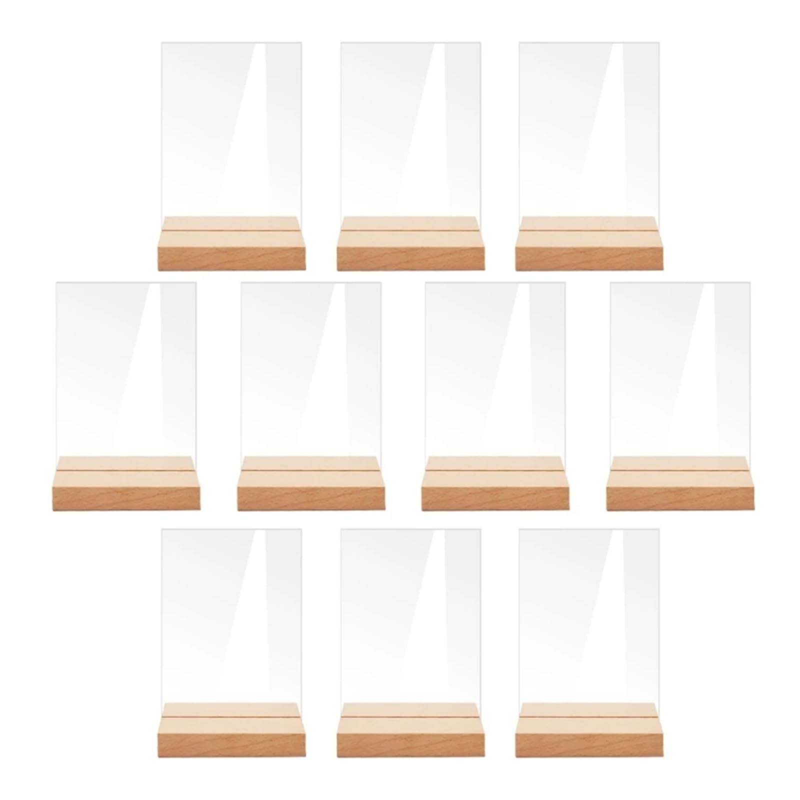 BMKGODN card stand， 14pcs Clear Wedding Sign Number Place Card Holder Display Stand for Bar(BT054)