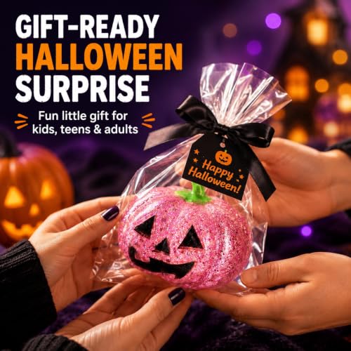 Halloween Pumpkin Stress Ball for Adults, Cute Slow Rising Squeeze Stress Relief Sensory Toy, Soft Kawaii Halloween Fidget Toy, Cute Halloween Party Favors, Trick or Treat Gifts (Green) - Image 7