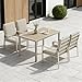 LANOX Gartenmöbel Set mit Tisch & 4 Stühlen – 5-teiliges Garten Essgruppe aus Metall & Aluminium, 140×80 cm Gartentisch, wetterfest, mit Kissen & Polywood Tischplatte, Beige