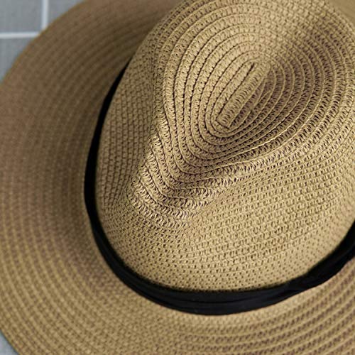 Girls Floppy-Straw-Hat Wide Brim Summer-Beach-Sun-Hat Packable Panama Hat for Kids 5-18 Years3