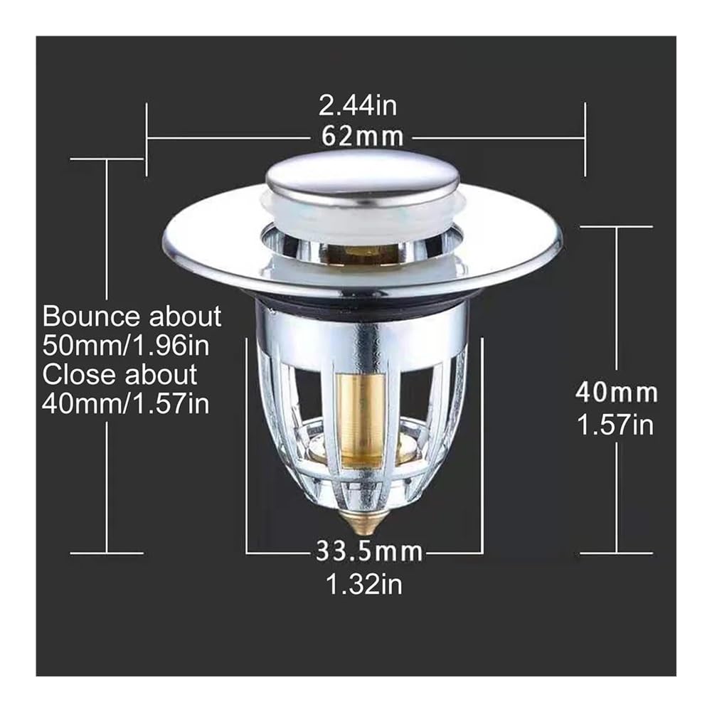 Tappo per lavabo da bagno, filtro di scarico per vasca da bagno, filtro per capelli (5 pezzi)