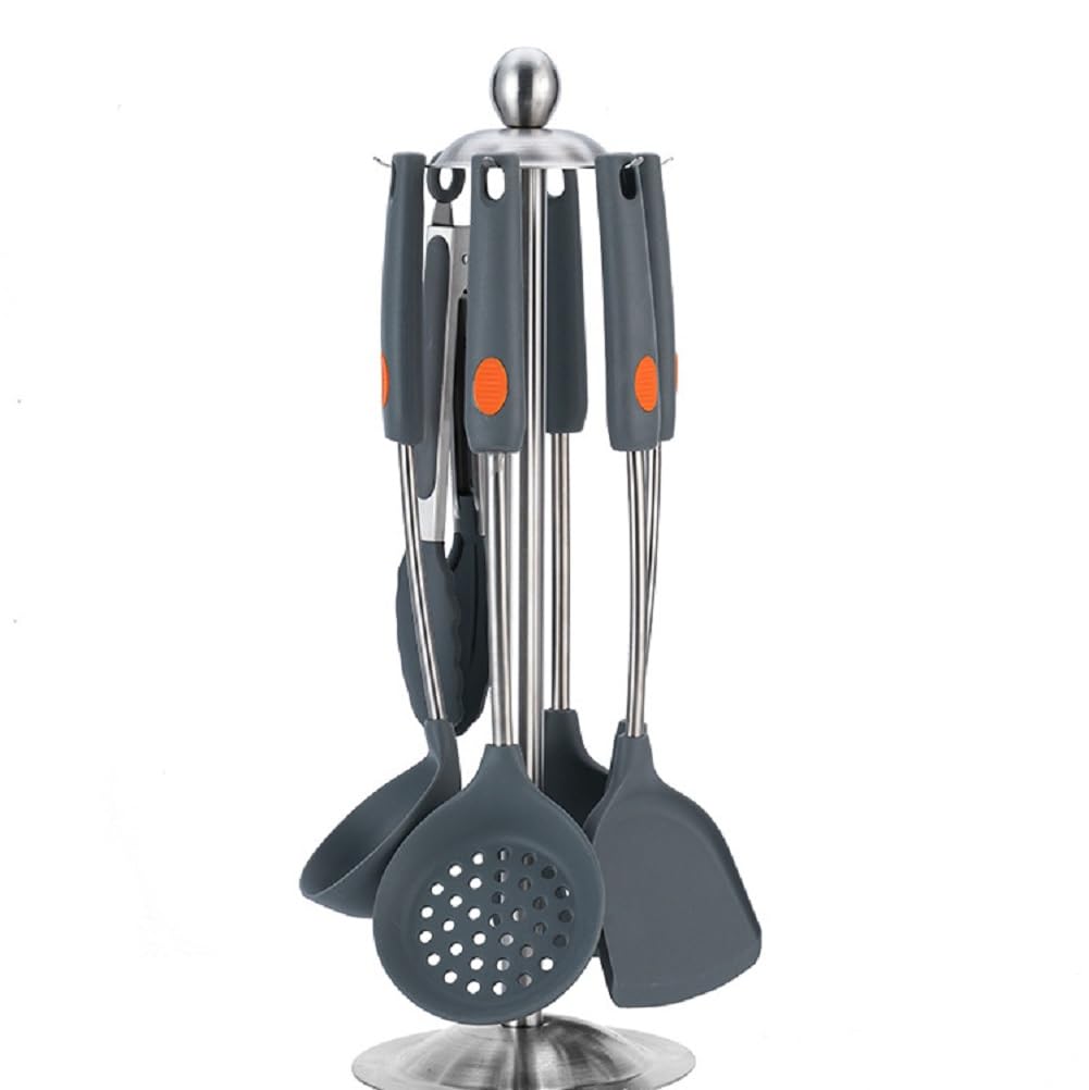 Küchenhelfer Set, 5 Stück Silikon Pfannenwender Kochlöffel Set, Hitzebeständig Küchenutensilien Set Mit Edelstahlgriff, Gesund & Spülmaschinenfest