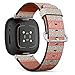 CJBROES Replacement Leather Watch Band, Compatible with Fitbit Versa 3 and Fitbit Sense of Wristband Bracelet Accessory - Decorative Ancient Ethnic