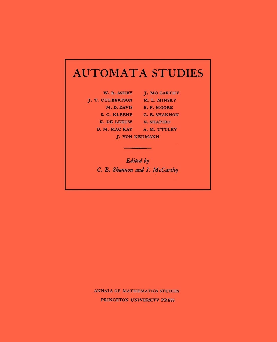 Automata Studies. (AM-34) (Annals of Mathematics Studies)