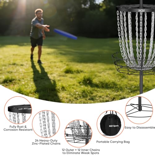Image of Disc Golf Basket,Heavy Duty 24 Chain Portable Target