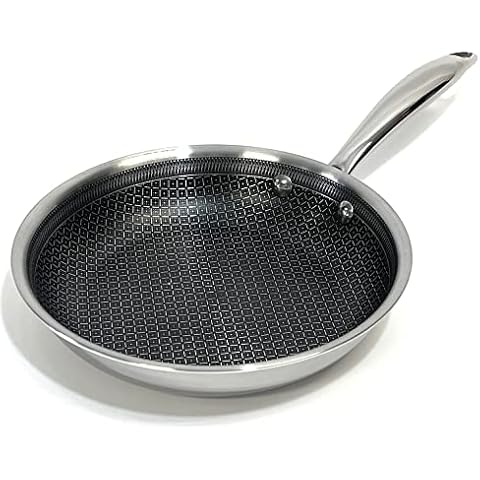 Lexi Home Tri-ply 8" Stainless Steel Scratch Resistant Nonstick Frying Pan Cover
