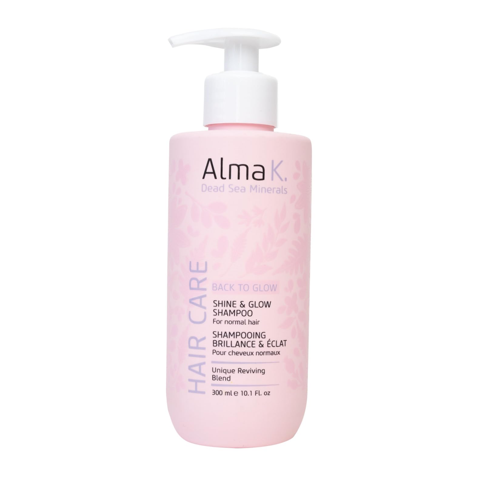 Alma K Champú Shine and Glow - Champú hidratante para mujer - Champú para el crecimiento del cabello - Champú hidratante con aceite de argán, manteca de cacao - 300 ml