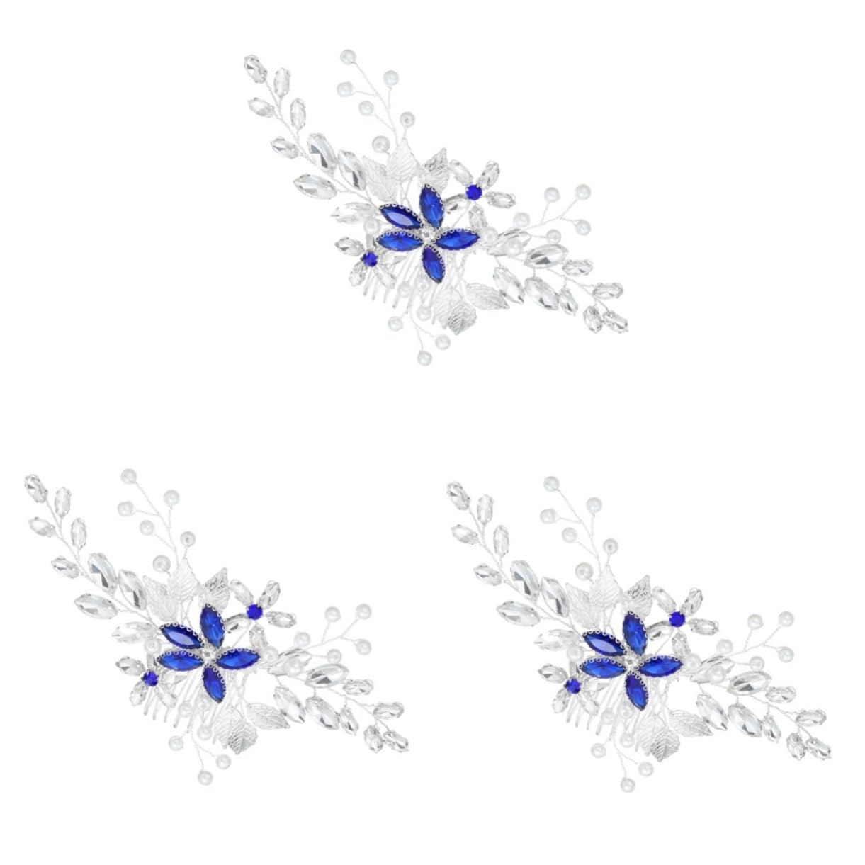 FOMIYES 3 Elegantes Peinetas Con Diseño De Flores Y Diamantes De Imitación Para El Pelo Accesorios Para El Cabello Trenzado Para Bodas Y Fiestas.