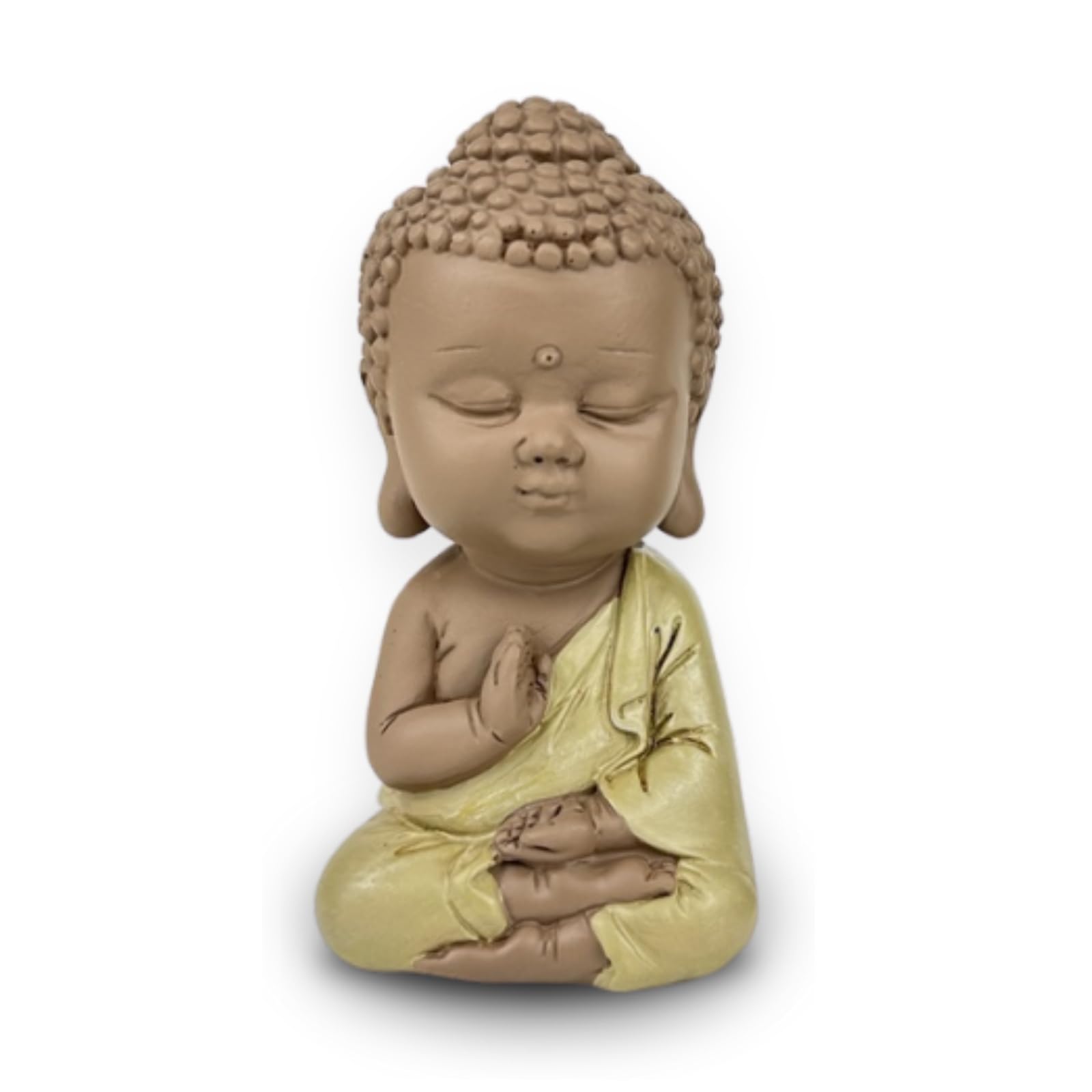 Statue Buddha Toge Yellow - Zen Atmosphere in Your Sacred Room - Beautiful Figure as a Lucky Charm - Gift Idea for All Generations - Height 10.7 cm - Zen'Light, H 11