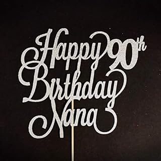 Atelier Elegance ANY NAME Happy 90th Birthday Cake Topper, Custom Birthday Cake Topper, 90