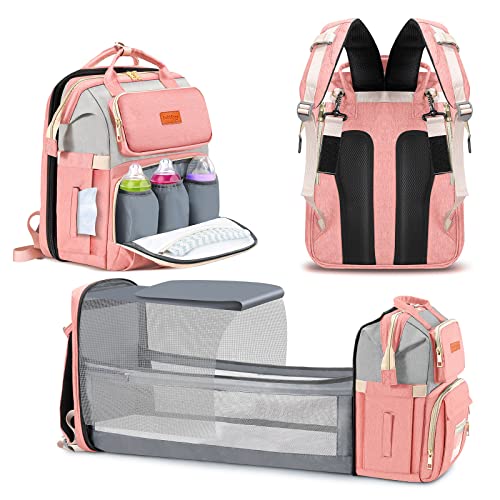 Bubblbay Diaper Bag Backpack, 16 Large Pockets Multifunctional Portable Baby Travel Bags for Boys Girls, 900D Waterproof Baby Diaper Bag