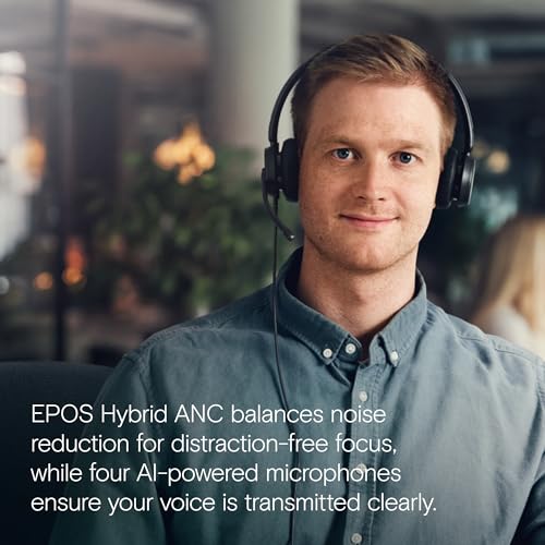Image of EPOS Impact 400 - On-Ear Wired Headset with Hybrid ANC and USB-C /USB-A - Teams Certified for Clear, Professional Calls