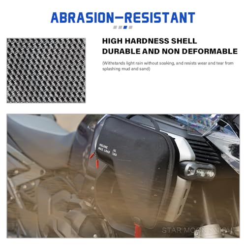 Alforjas para BMW R 1300 GS Adventure 2024+ Nylon rígido con bolsas de radiador | Bolsa de almacenamiento frontal de marco, capacidad 8 litros, resistente a golpes, al desgaste y al agua miniatura 5