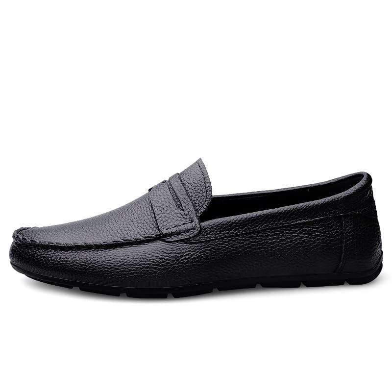 Men's Loafers Round Toe Leather Penny Loafer Slip Resistant Flexible Anti-Slip Fashion Slip-ons3