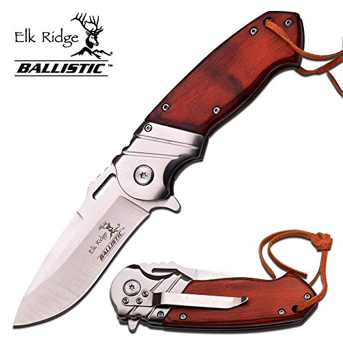 Elk Ridge 8" Wood Gentleman SPRING ASSISTED OPEN Hunting Folding POCKET KNIFE
