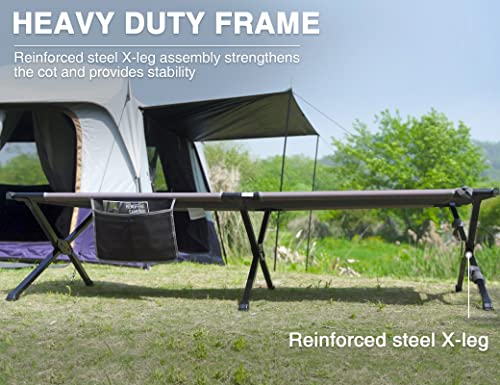 EVER-ADVANCED-Extra-Wide-Camping-Cot-for-Adults-Oversized-XXL-Sleeping-Cots-Folding-Cot-Bed-with-Carry-Bag-843-L-x-419-W-Support-to-550-lbs