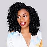 Toyotress Wand Curl Crochet Hair - 12 Inch 6 Packs Natural Black Jamaican Bounce Crochet Hair, Short Bob Curly Crochet Braids Bouncy Curls Synthetic Braiding Hair Extensions (12 Inch, 1B-6P)