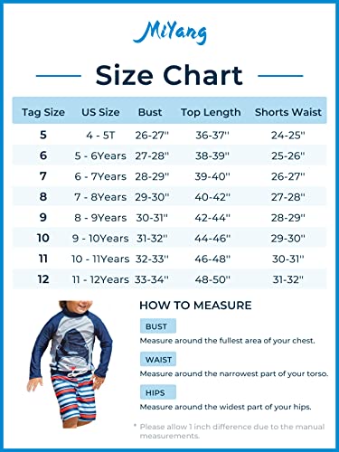 Miyang Boys Swimsuit Rash Guard Toddler Kids Long Sleeve Shark Two Piece Navy Blue Tag Size 5T=4-5 Year #TOP4