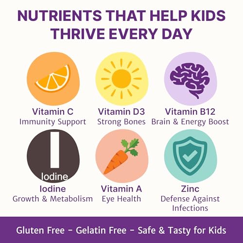 Image of HealthBest Kids Multivitamin & Multimineral Gummies for Children - 30 Gummies (Pack of 3) Strawberry Flavour - Immune Support, Bone Strength with Vitamin C, D, Zinc, Non-GMO, Gluten-Free