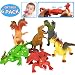 ValeforToy 8 Inch Rubber Dinosaur Dragons Toys Set(6 Piece),Great Safety Materials TPR Super Stretchy,with Learning Study Card, Realistic Dinosaur Dragon Figure, for Boys Kids Bathtub Squishy Toys