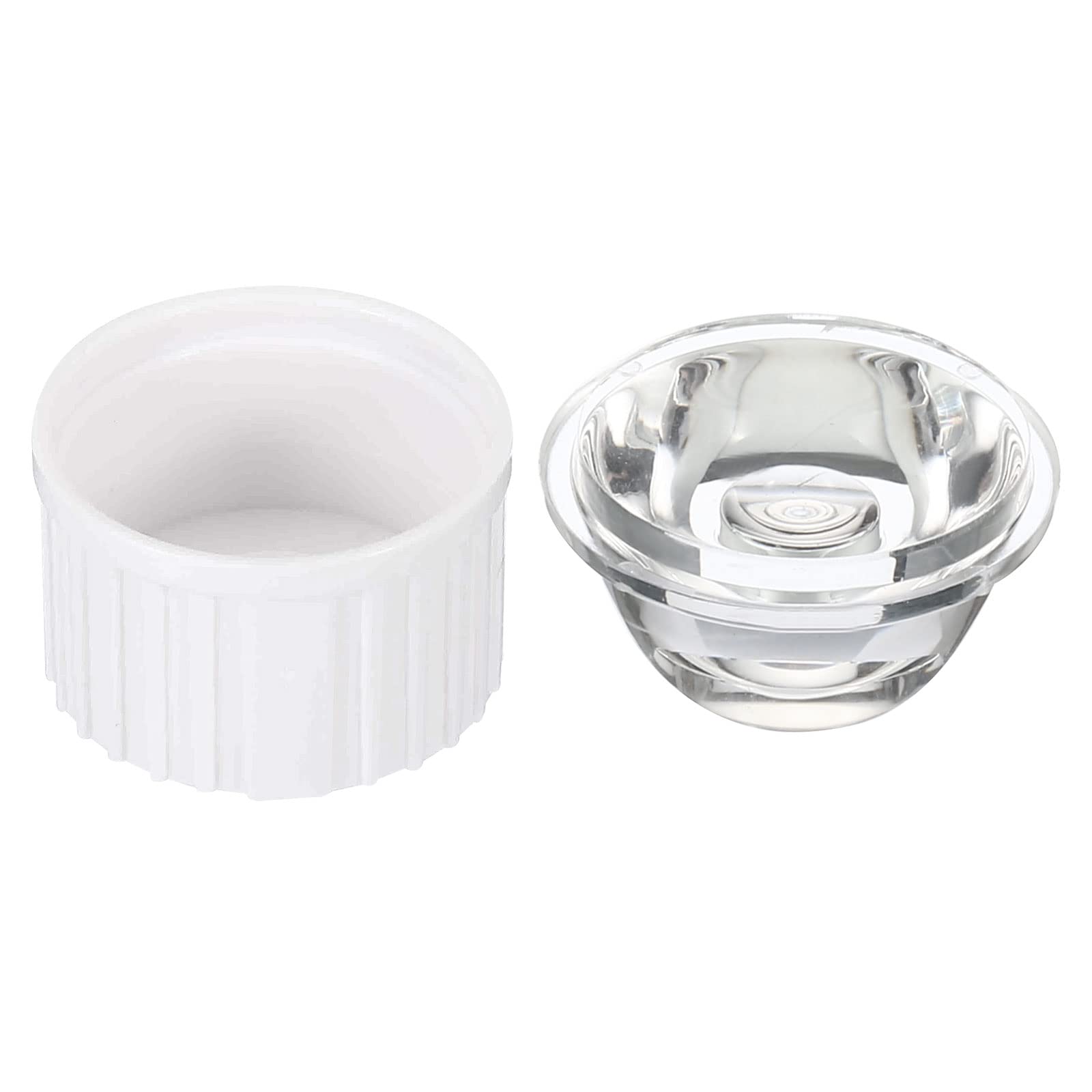 PATIKIL 20mm LED Lens 90 Degree with Plastic Holder, 20 Set Acrylic Optical Lenses for 1W 3W High Power LED Light, White/Transparent